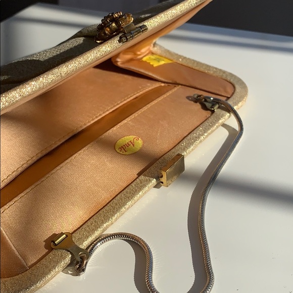 Sparkly gold clutch/mini-bag - Picture 3 of 4